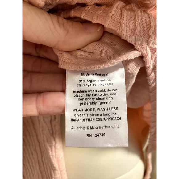 Mara Hoffman Bodysuit Mariana Pink Top Deep V Neck Small - Picture 5 of 8